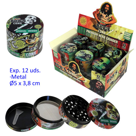 Ø5  cm.  Expositor  con  12  grinder  metálicos  4  partes