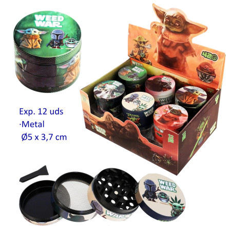 Ø5  cm.  Expositor  con  12  grinder  metálicos  4  partes