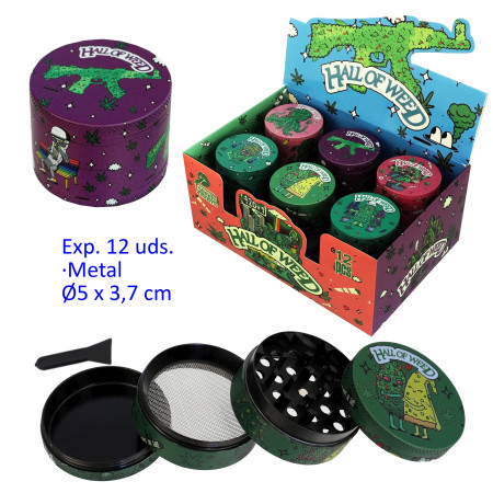 Ø5  cm.  Expositor  con  12  grinder  metálicos  4  partes