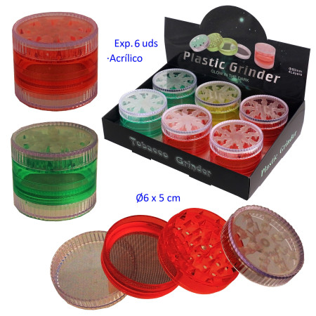 Ø6  cm.  Expositor  con  6  grinder  acrílicos  4  partes