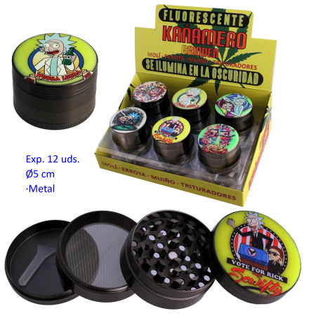 Ø  5  cm.  Expositor  con  12  trituradores  (grinders)  Kañamero  4  partes