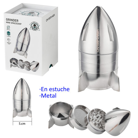 Ø5  cm.  grinder  aluminio  CHAMP-HIGH  Spaceship  plata