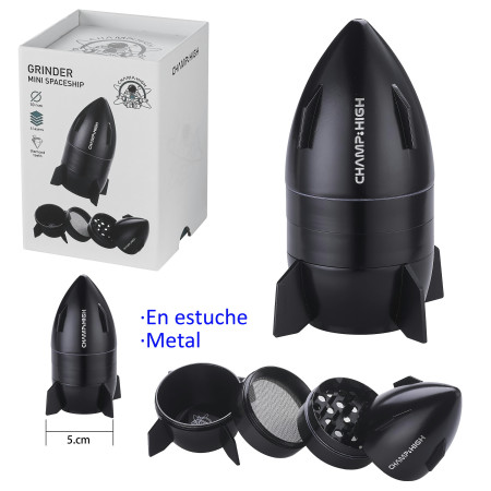 Ø5  cm.  grinder  aluminio  CHAMP-HIGH  Spaceship  negro