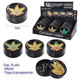 Expositor  con  9  grinders  CHAMP-HIGH  Golden  Leaf