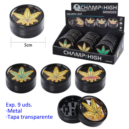 Expositor  con  9  grinders  CHAMP-HIGH  Golden  Leaf