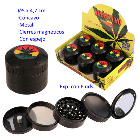 Ø  5  cm.  Expositor  con  6  trituradores  (grinders)  Kañamero  4  partes