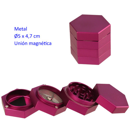 Ø  5  cm.  Grinder  púrpura  4  partes