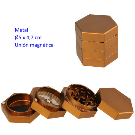 Ø  5  cm.  Grinder  dorado  4  partes