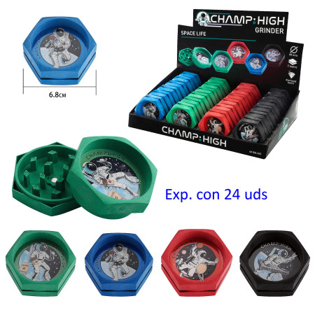 Ø  6,8  cm.  Expositor  con  24  Grinders  acrílicos  Champ-High  space  life