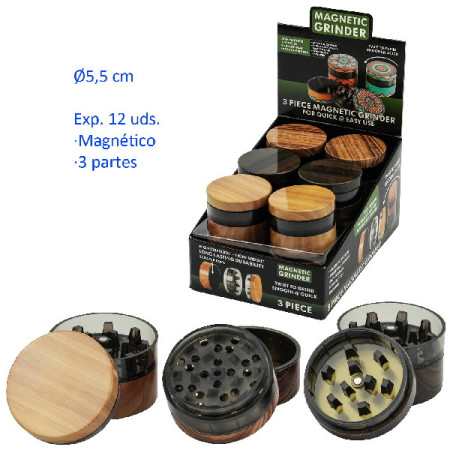 Ø5,5  cm.  Expositor  con  12  Grinders  metal/plastico  3  partes