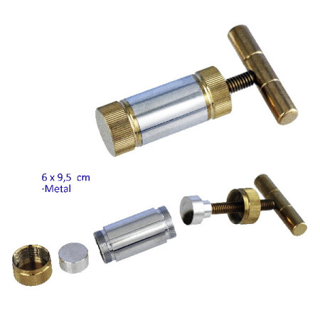 9,5  cm  prensapolen  metal  oro/plata