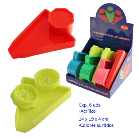 Expositor  con  6  grinders  con  recogedor  acrílicos  colores  surtidos