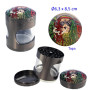 Ø  6,3  cm.  Grinder  metal  rasta  skull  3  partes  c/ventana