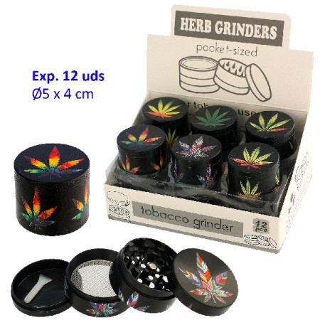 Ø5  x  4  cm.  Exp.  12  grinders  con  4  partes  hoja  María