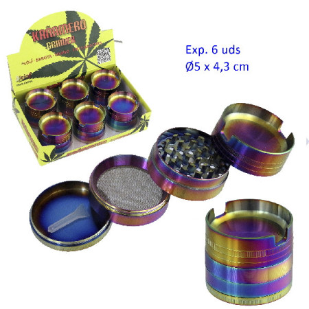 Ø5,2  cm.  Expositor  con  6  trituradores  (grinders)  Kañamero  4  partes