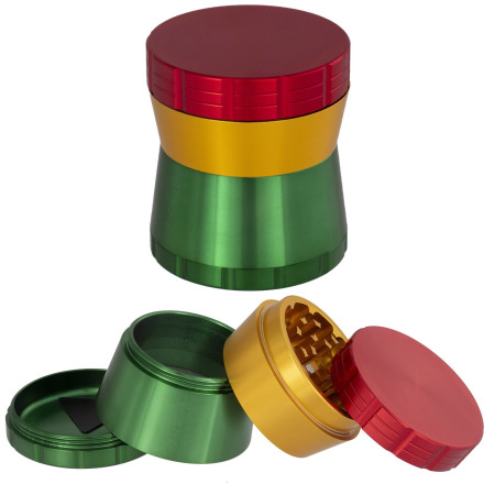 Ø5,5  cm  Grinder  tricolor  de  aluminio  de  4  partes