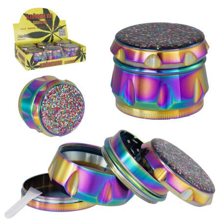 Ø5,5  cm.  Expositor  con  6  Grinders  4  partes  rainbow