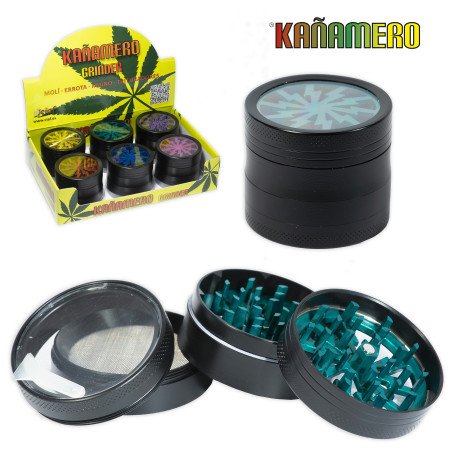 Ø5,2  cm.  Expositor  con  6  Grinders  4  partes  colores  surtidos