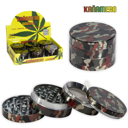 Ø5,2  cm.  Expositor  con  6  Grinders  4  partes  camuflaje