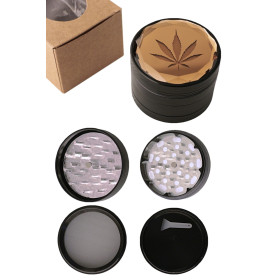 Ø6,2  cm.  Grinder  metálico  negro  y  ambar  con  4  partes