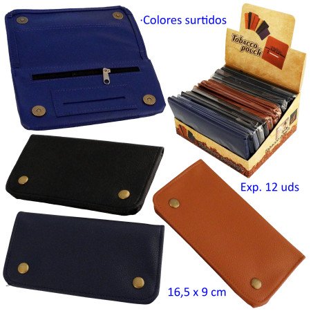 Expositor  con  12  bolsas  para  picadura  de  tabaco  colores  surtidos