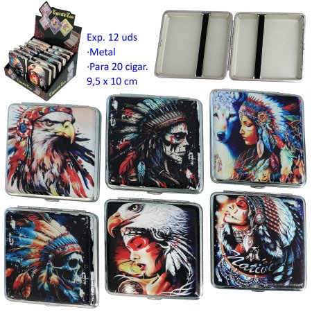 Expositor  con  12  pitilleras  metal  para  20  cigarrillos