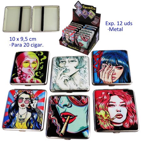 Expositor  con  12  pitilleras  metal  para  20  cigarrillos