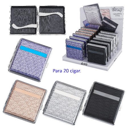 Expositor  con  12  pitilleras  Champ  para  20  cigarrillos