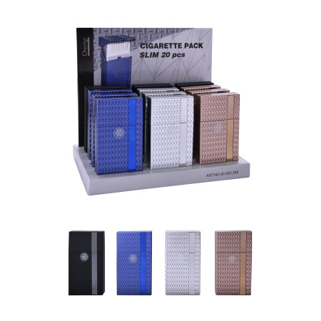 Expositor  con  12  tabaqueras  Champ  Para  paquetes  de  20  cigarrillos