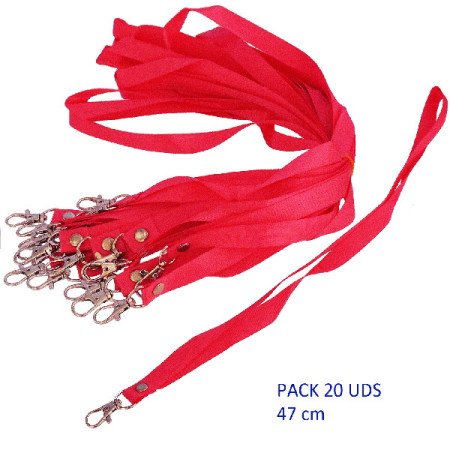 Bolsa  con  20  Lanyard  rosa  47  cm.