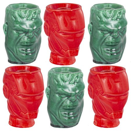 Caja  con  6  cazoletas  de  barro  Super-héroes  color