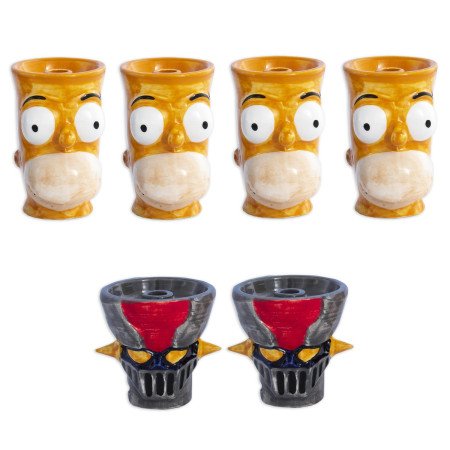 Caja  con  6  cazoletas  de  barro  H-22