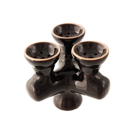 Cazoleta  triple  de  cerámica  color  negro